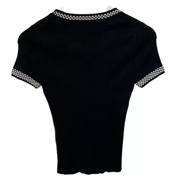 White House Black Market Women's Short Sleeve Shirt Size S/P Cable Knit - Picture 3 of 10